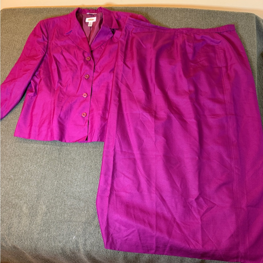 Talbots 2 pc Silk Suit size 18 purple - Picture 11 of 14